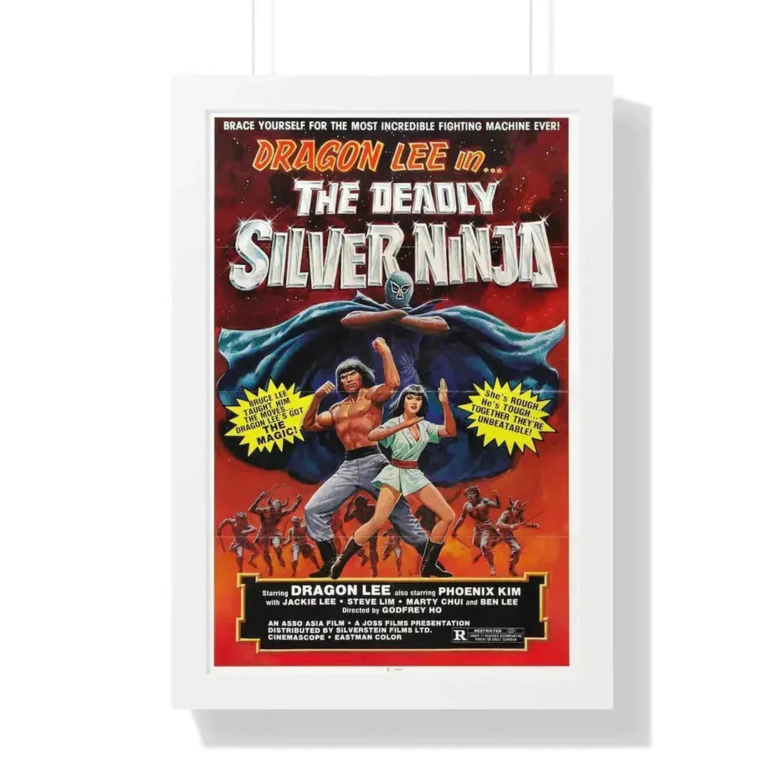 DEADLY SILVER NINJA 1978 - Framed Movie Poster 16″ x 24″ White - The Sticker Space