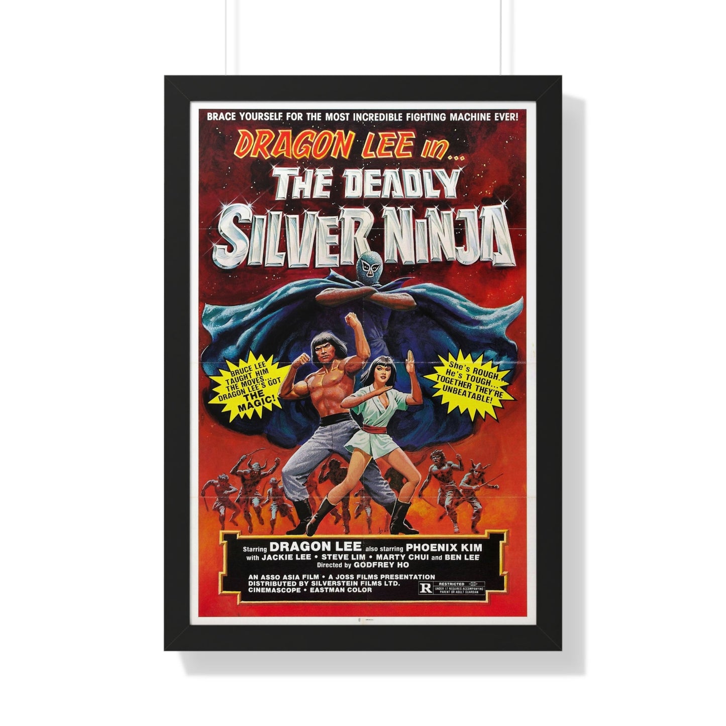 DEADLY SILVER NINJA 1978 - Framed Movie Poster-20" x 30"-The Sticker Space