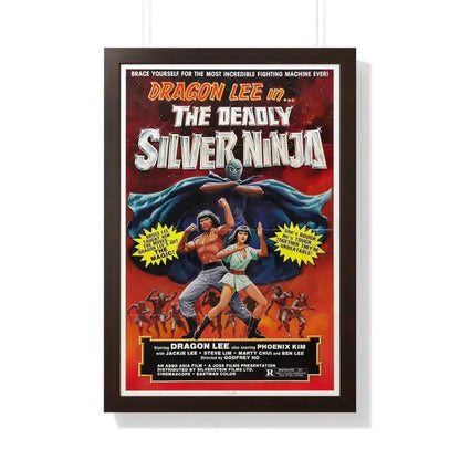 DEADLY SILVER NINJA 1978 - Framed Movie Poster 20" x 30" Walnut - The Sticker Space