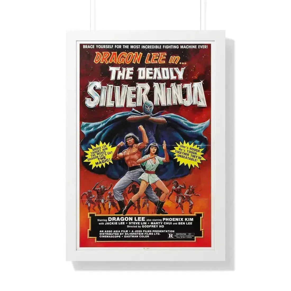 DEADLY SILVER NINJA 1978 - Framed Movie Poster 20" x 30" White - The Sticker Space