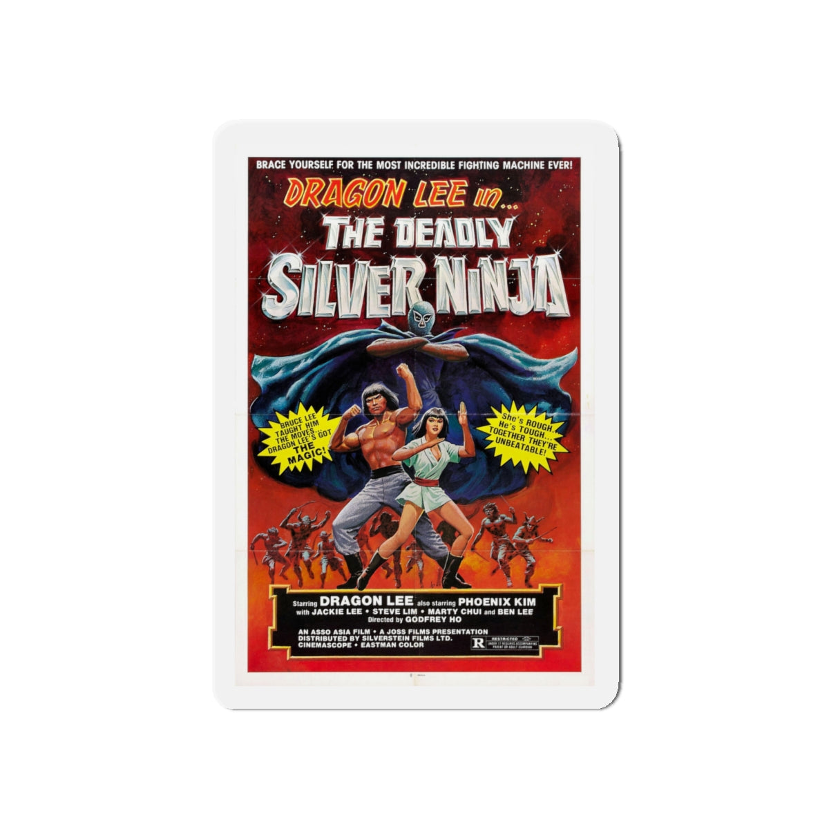 DEADLY SILVER NINJA 1978 Movie Poster - Die-Cut Magnet-5" x 5"-The Sticker Space