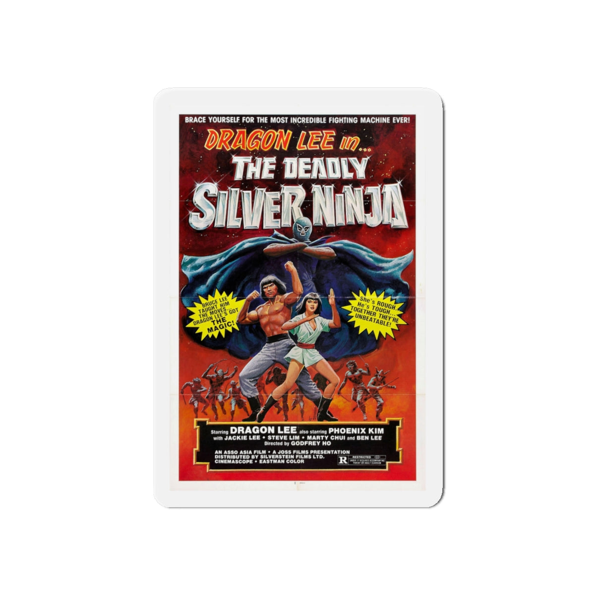 DEADLY SILVER NINJA 1978 Movie Poster - Die-Cut Magnet-6 × 6"-The Sticker Space