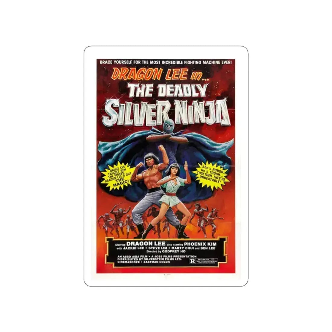 DEADLY SILVER NINJA 1978 Movie Poster STICKER Vinyl Die-Cut Decal 2 Inch - The Sticker Space