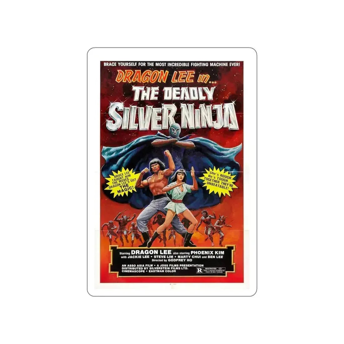 DEADLY SILVER NINJA 1978 Movie Poster STICKER Vinyl Die-Cut Decal 6 Inch - The Sticker Space