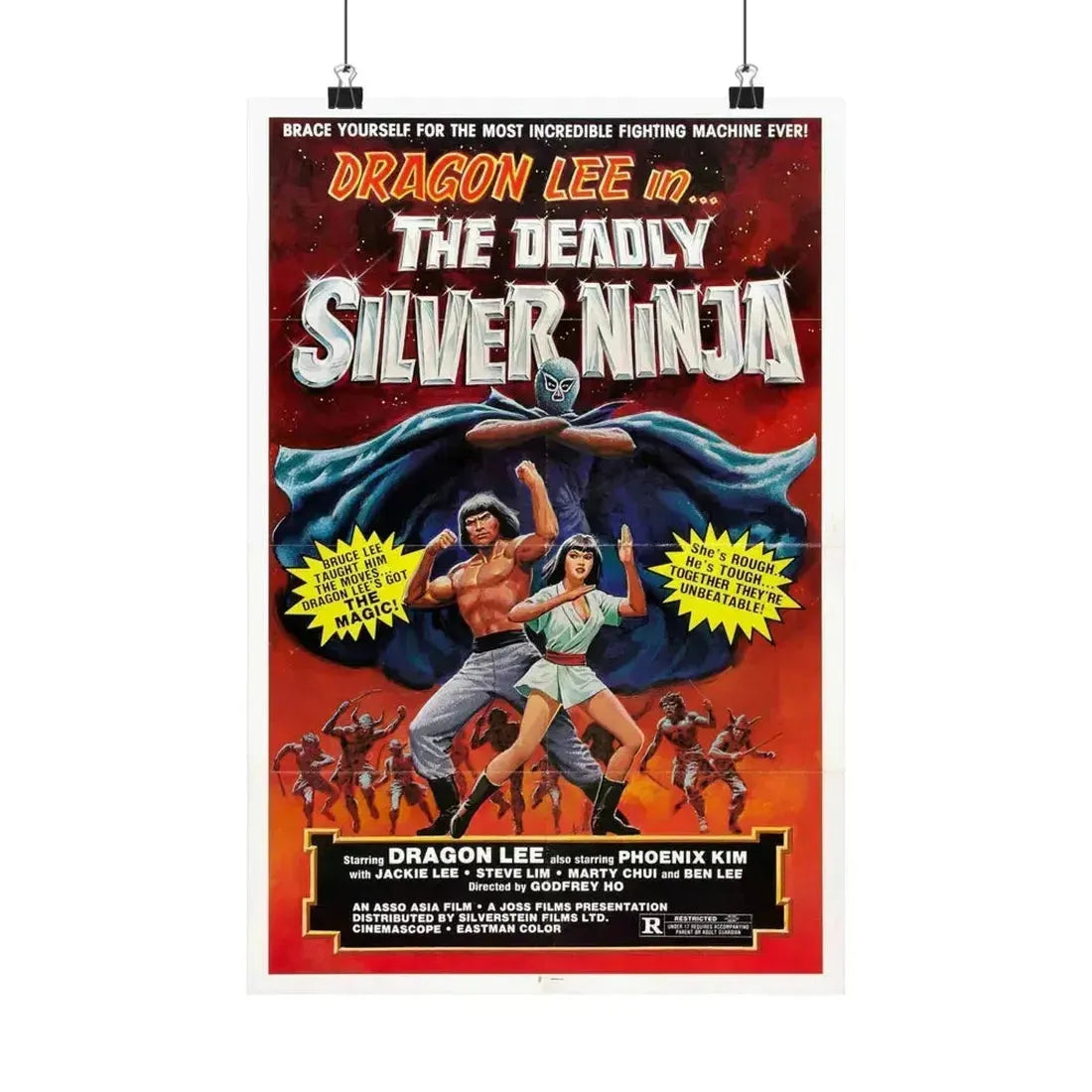 DEADLY SILVER NINJA 1978 - Paper Movie Poster 12″ x 18″ Matte - The Sticker Space