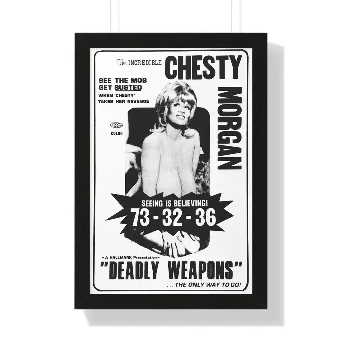 DEADLY WEAPONS 1974 - Framed Movie Poster 16″ x 24″ Black - The Sticker Space