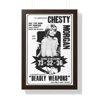 DEADLY WEAPONS 1974 - Framed Movie Poster 16″ x 24″ Walnut - The Sticker Space