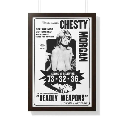 DEADLY WEAPONS 1974 - Framed Movie Poster 20" x 30" Walnut - The Sticker Space