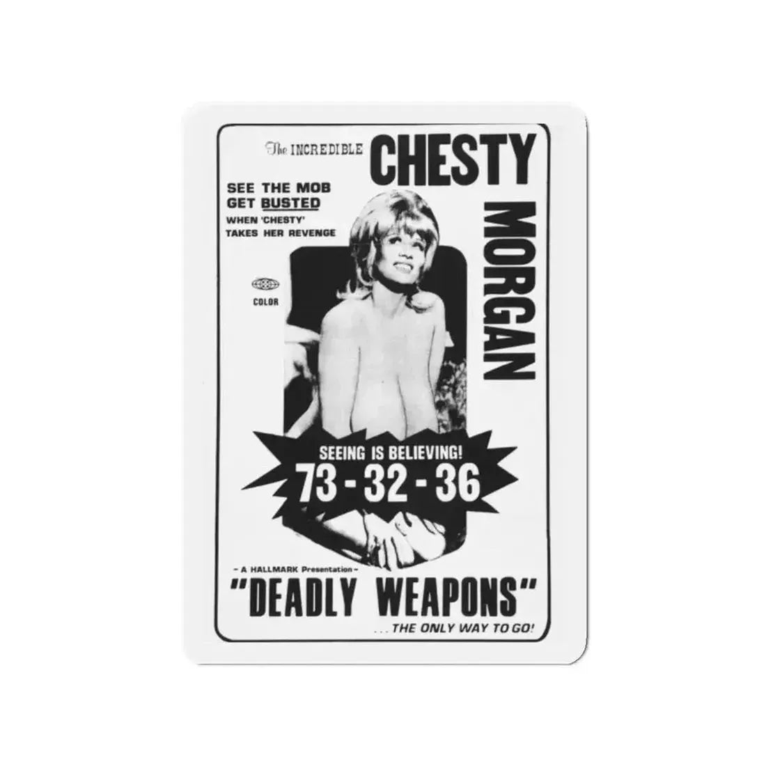 DEADLY WEAPONS 1974 Movie Poster - Refrigerator Magnet - The Sticker Space