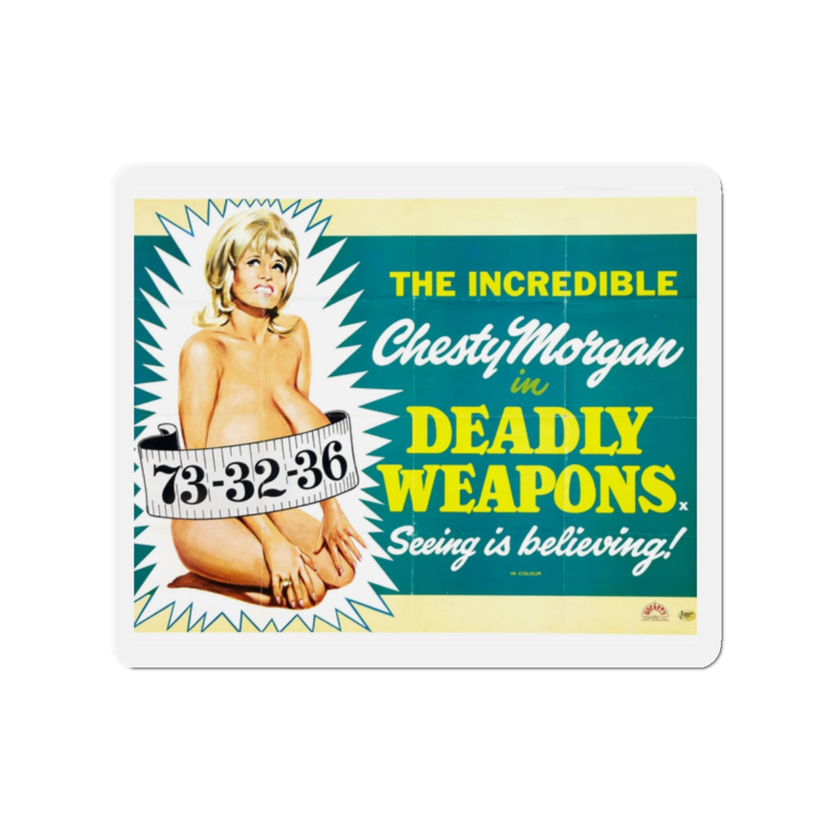 DEADLY WEAPONS (2) 1974 Movie Poster - Die-Cut Magnet-2" x 2"-The Sticker Space