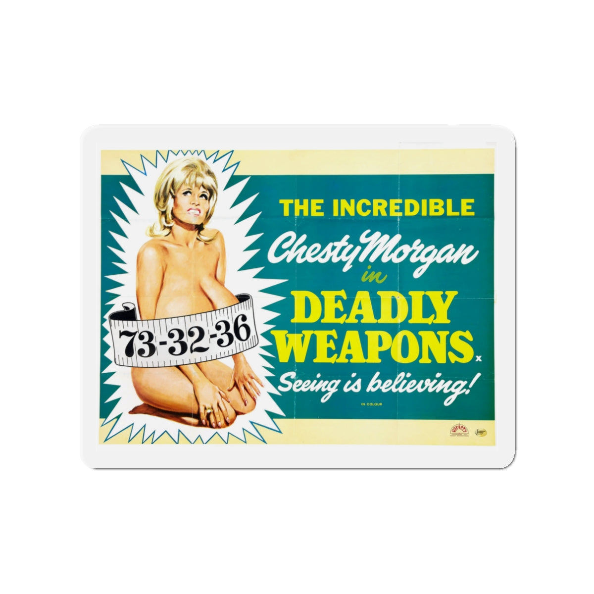 DEADLY WEAPONS (2) 1974 Movie Poster - Die-Cut Magnet-3" x 3"-The Sticker Space