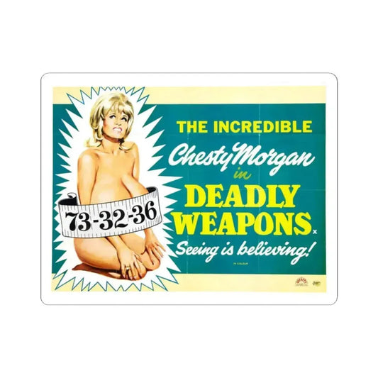 DEADLY WEAPONS (2) 1974 Movie Poster - STICKER Vinyl Kiss-Cut Decal 2 Inch White - The Sticker Space