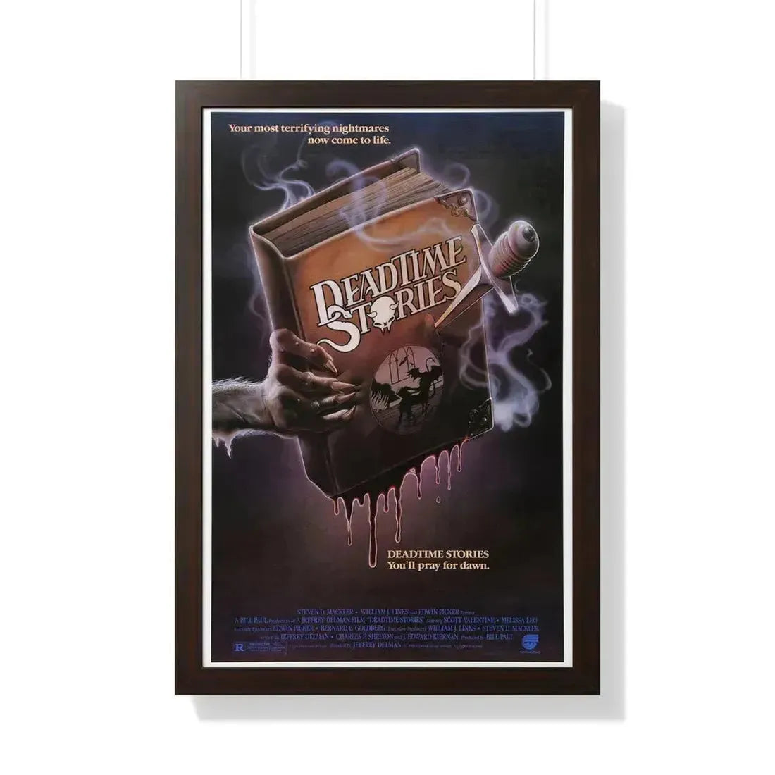 DEADTIME STORIES 1986 - Framed Movie Poster 20" x 30" Walnut - The Sticker Space