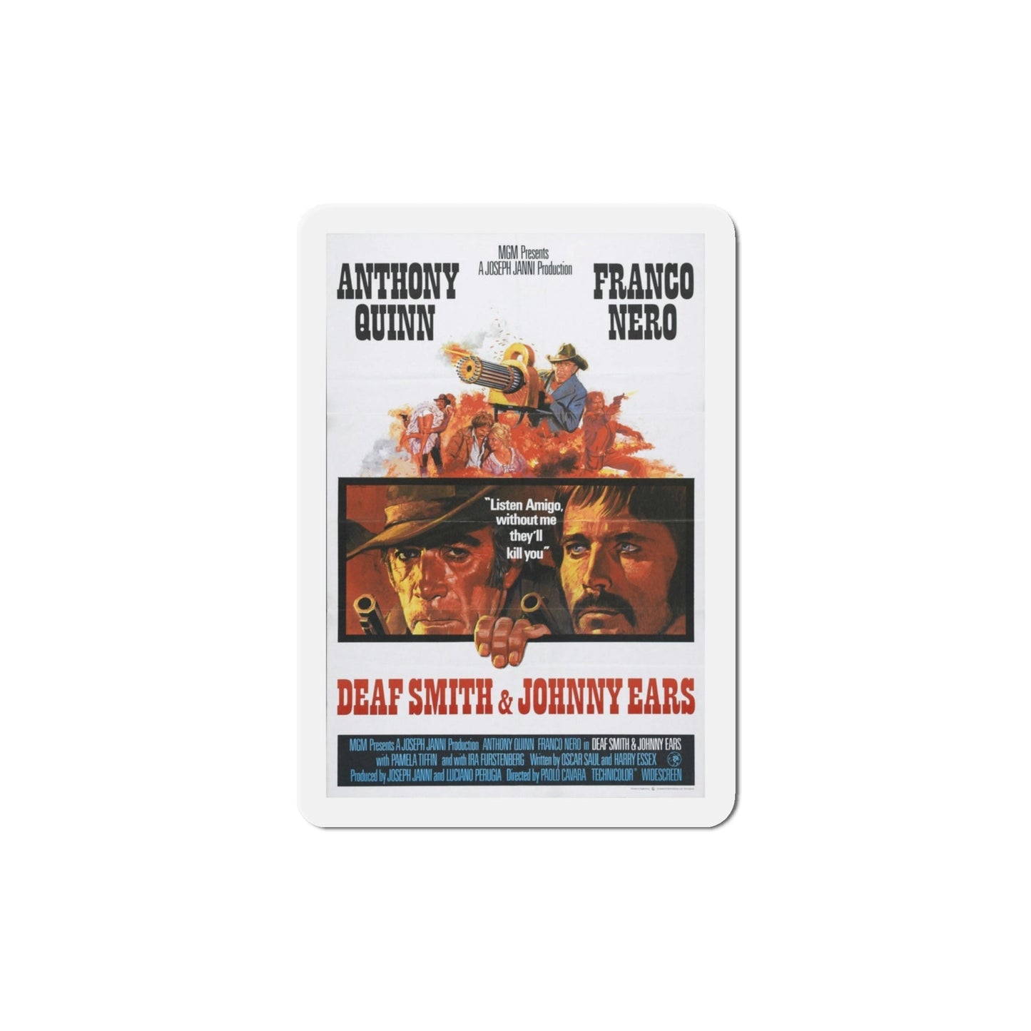 Deaf Smith and Johnny Ears 1973 Movie Poster Die-Cut Magnet-4 Inch-The Sticker Space