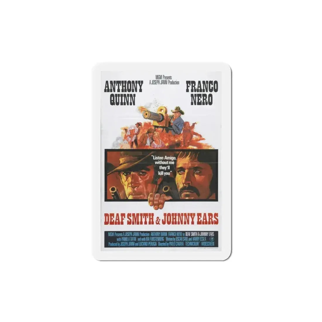Deaf Smith and Johnny Ears 1973 Movie Poster Refrigerator Magnet 3 Inch - The Sticker Space