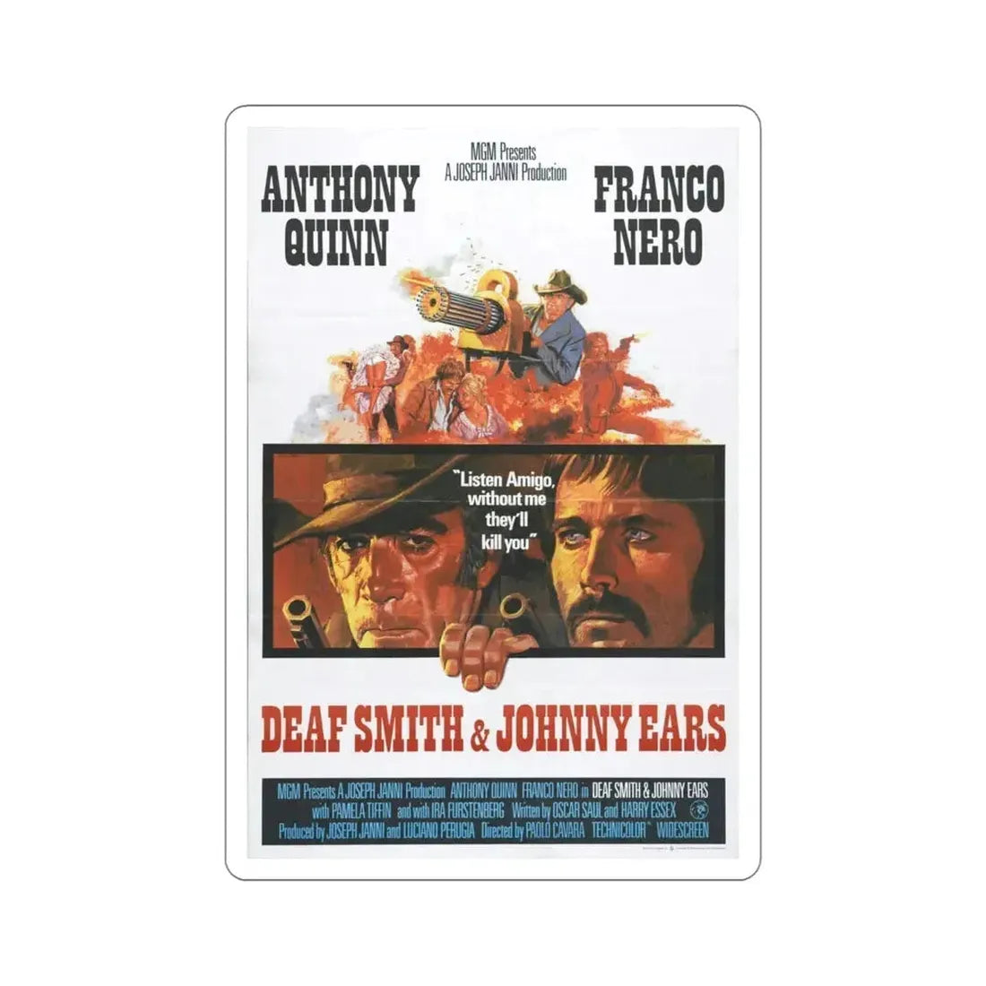 Deaf Smith and Johnny Ears 1973 Movie Poster STICKER Vinyl Die-Cut Decal 5 Inch - The Sticker Space