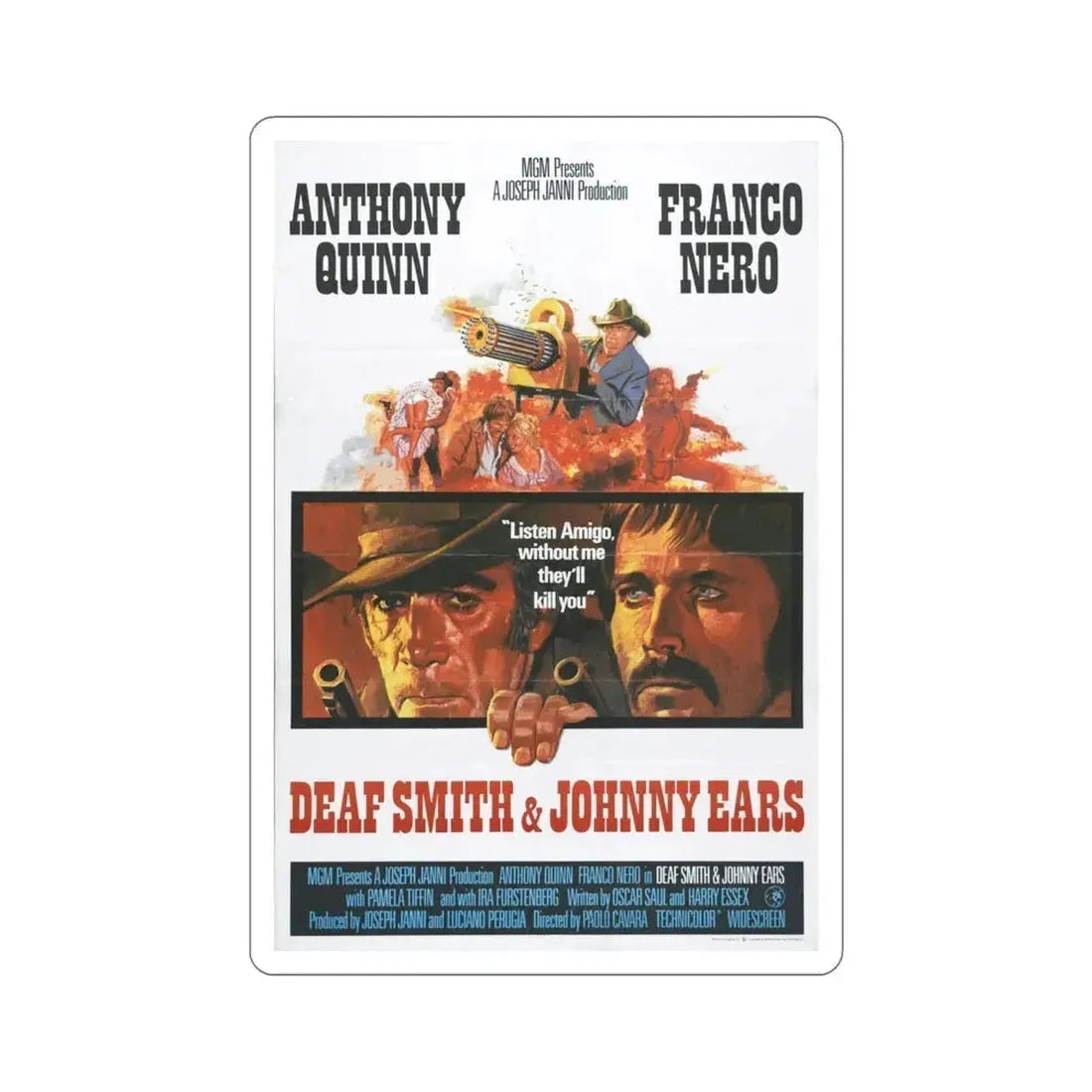 Deaf Smith and Johnny Ears 1973 Movie Poster STICKER Vinyl Die-Cut Decal 6 Inch - The Sticker Space