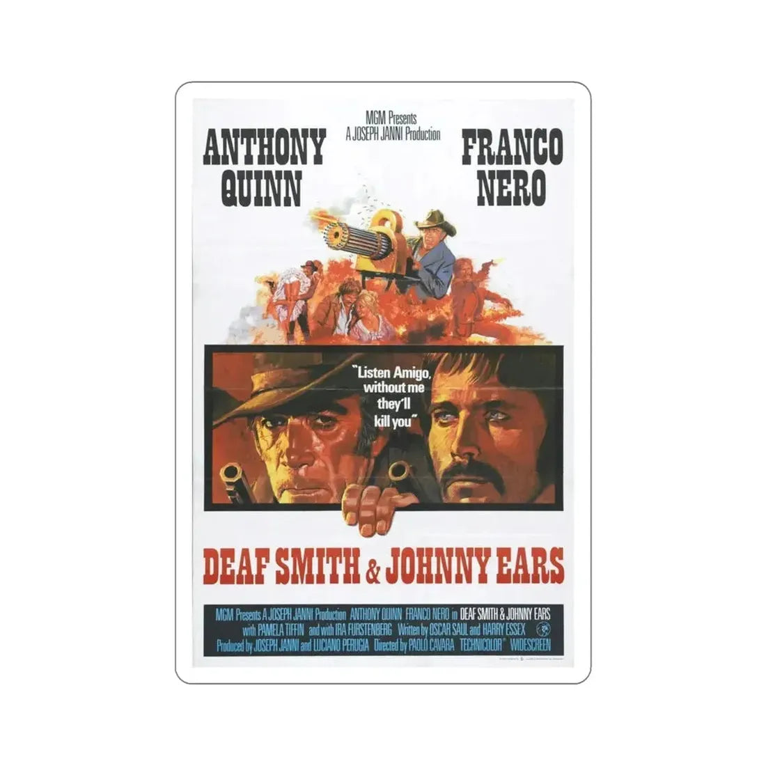 Deaf Smith and Johnny Ears 1973 Movie Poster STICKER Vinyl Die-Cut Decal - The Sticker Space