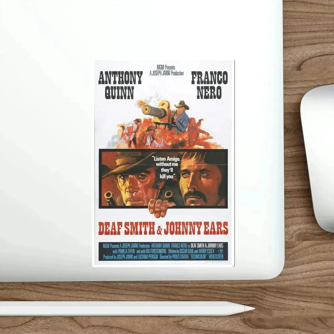 Deaf Smith and Johnny Ears 1973 Movie Poster STICKER Vinyl Die-Cut Decal - The Sticker Space