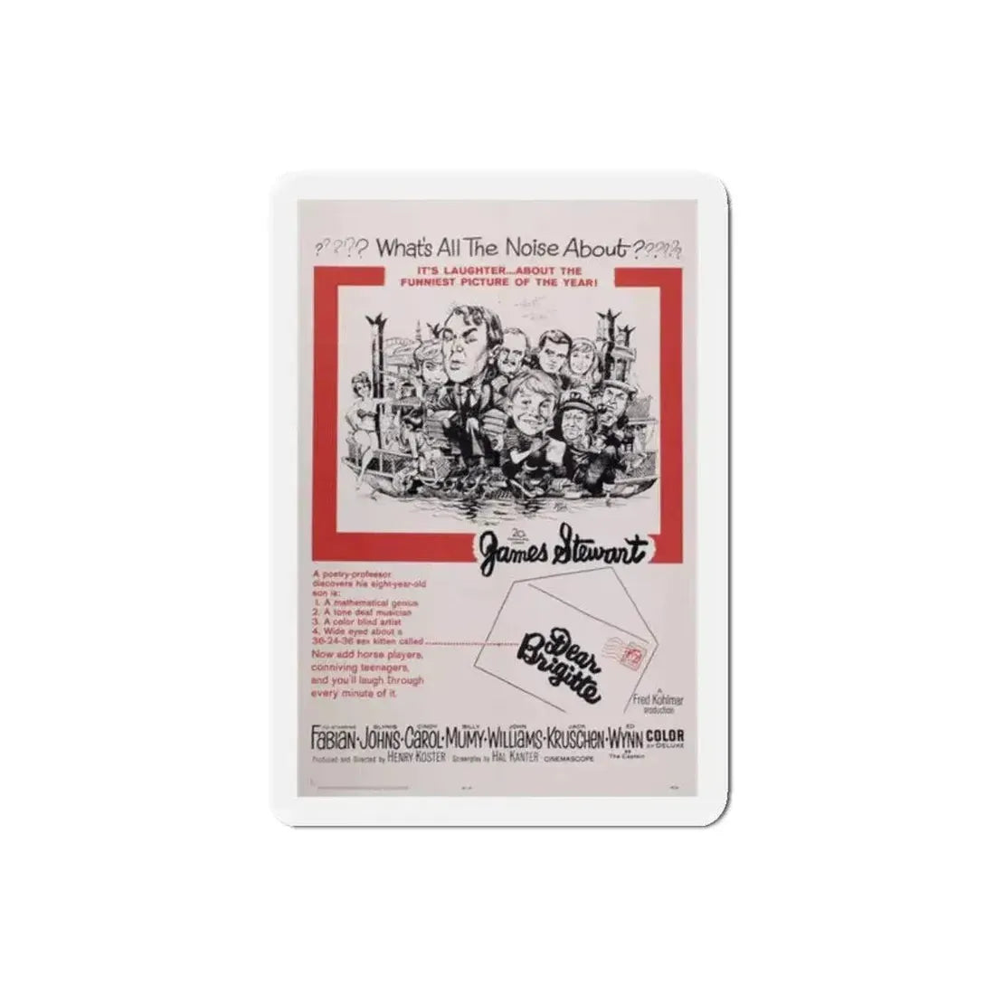 Dear Brigitte 1965 Movie Poster Refrigerator Magnet - The Sticker Space