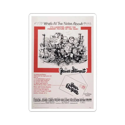 Dear Brigitte 1965 Movie Poster - STICKER Vinyl Kiss-Cut Decal 2 Inch White - The Sticker Space