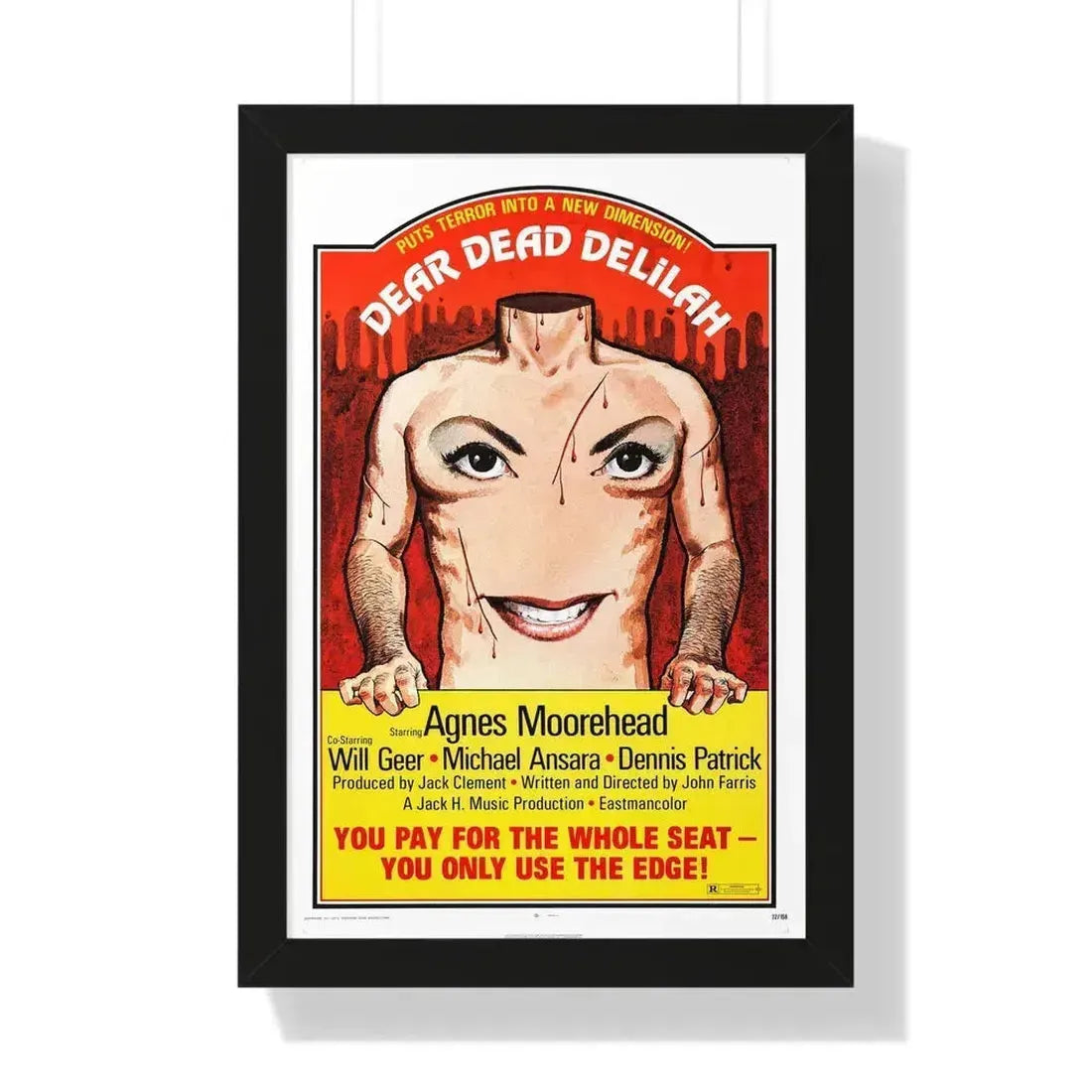 DEAR DEAD DELILAH 1972 - Framed Movie Poster 16″ x 24″ Black - The Sticker Space