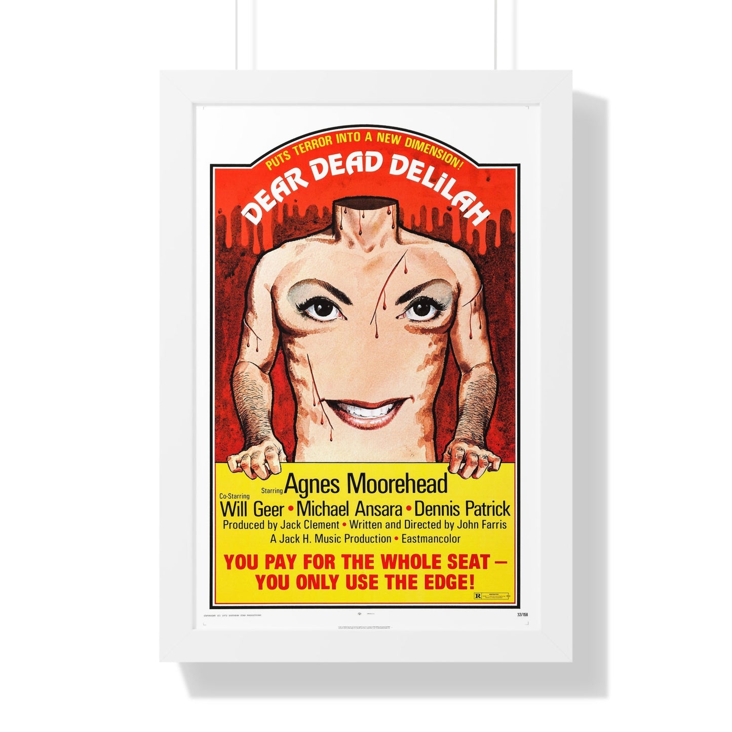 DEAR DEAD DELILAH 1972 - Framed Movie Poster-16″ x 24″-The Sticker Space