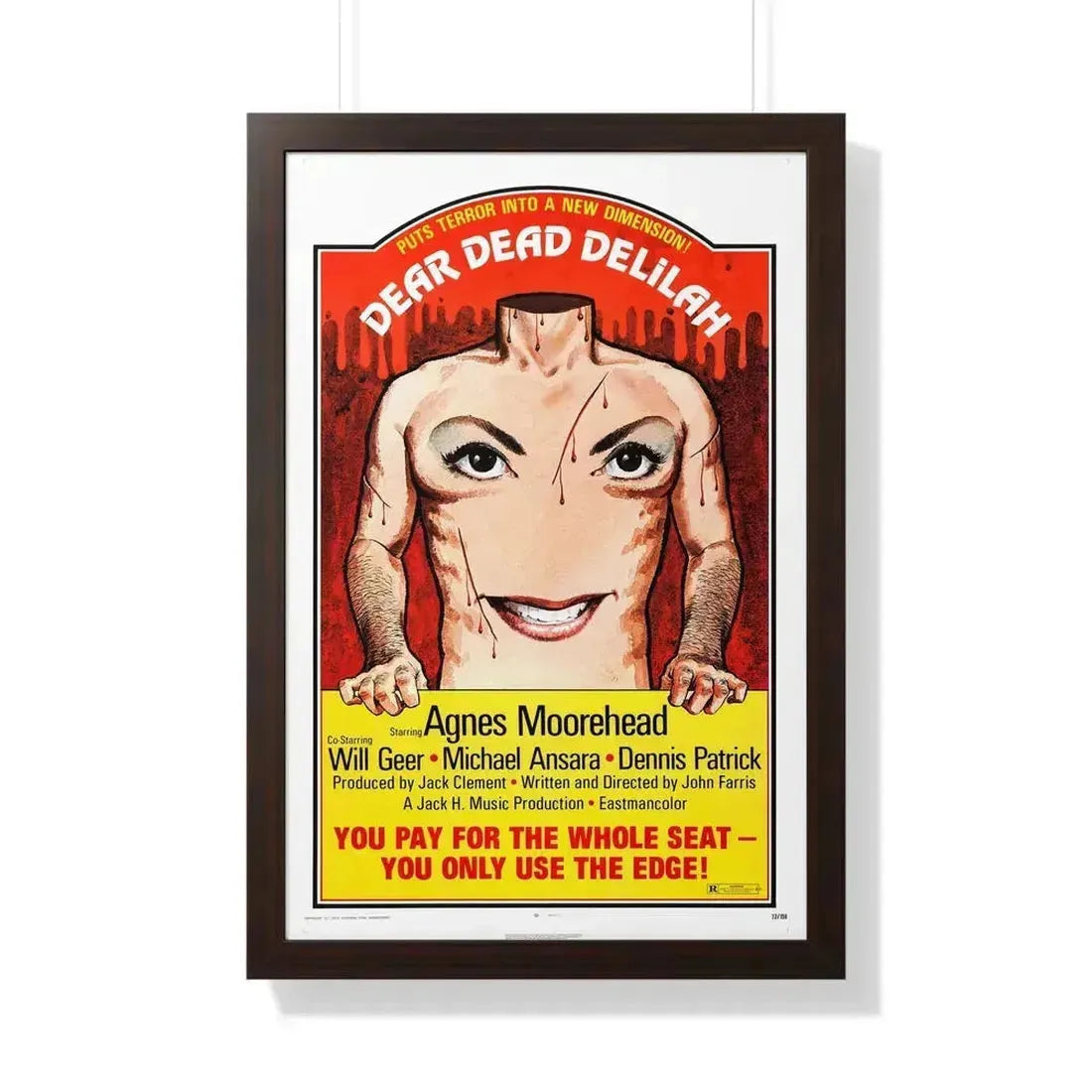 DEAR DEAD DELILAH 1972 - Framed Movie Poster 20" x 30" Walnut - The Sticker Space