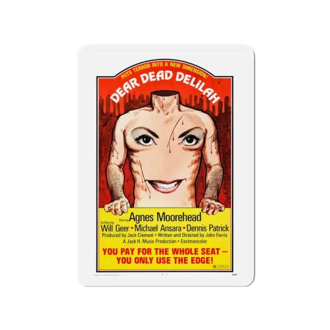 DEAR DEAD DELILAH 1972 Movie Poster - Refrigerator Magnet 2 Inch - The Sticker Space