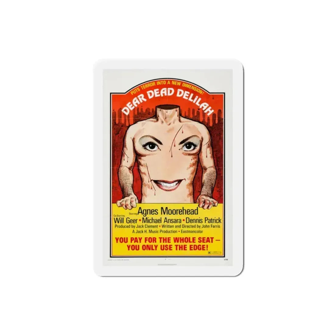 Dear Dead Delilah 1972 Movie Poster Refrigerator Magnet 2 Inch - The Sticker Space