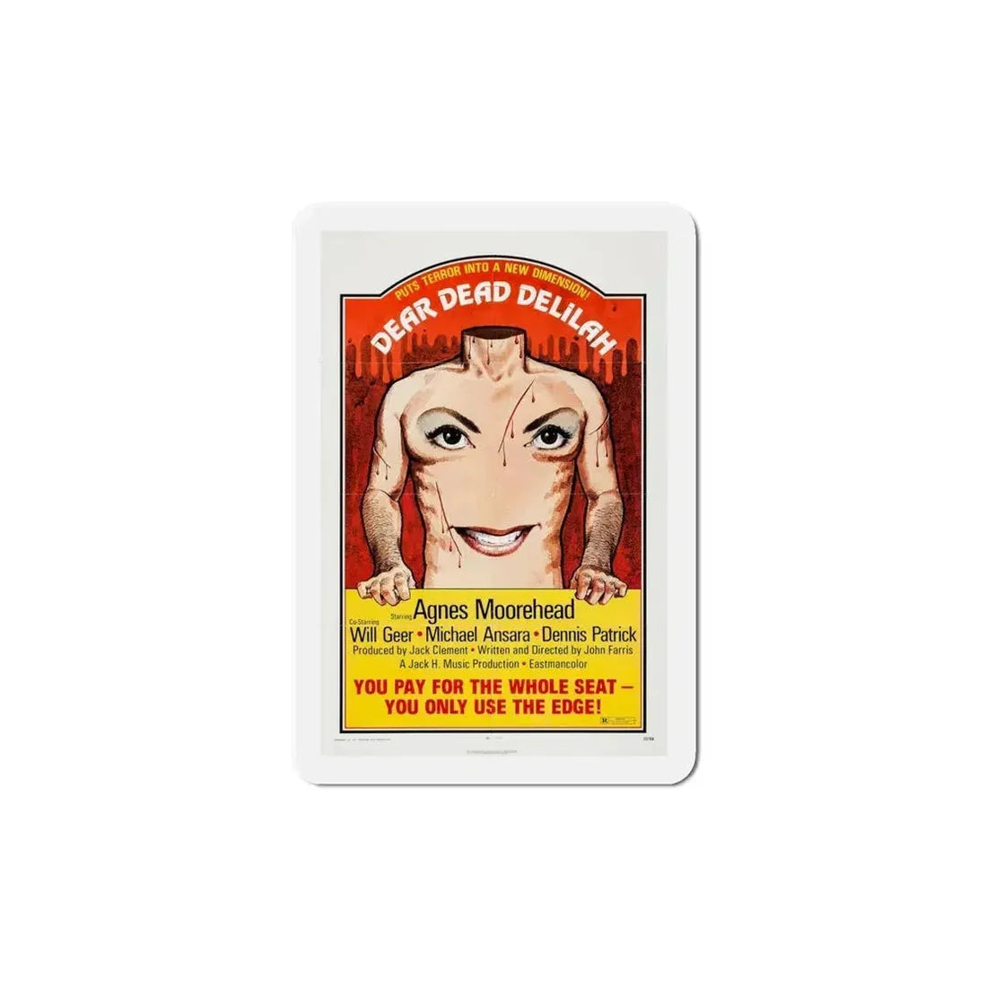 Dear Dead Delilah 1972 Movie Poster Refrigerator Magnet 6 Inch - The Sticker Space