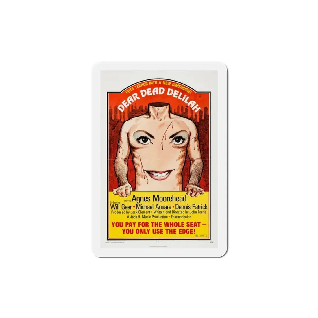 Dear Dead Delilah 1972 Movie Poster Refrigerator Magnet - The Sticker Space