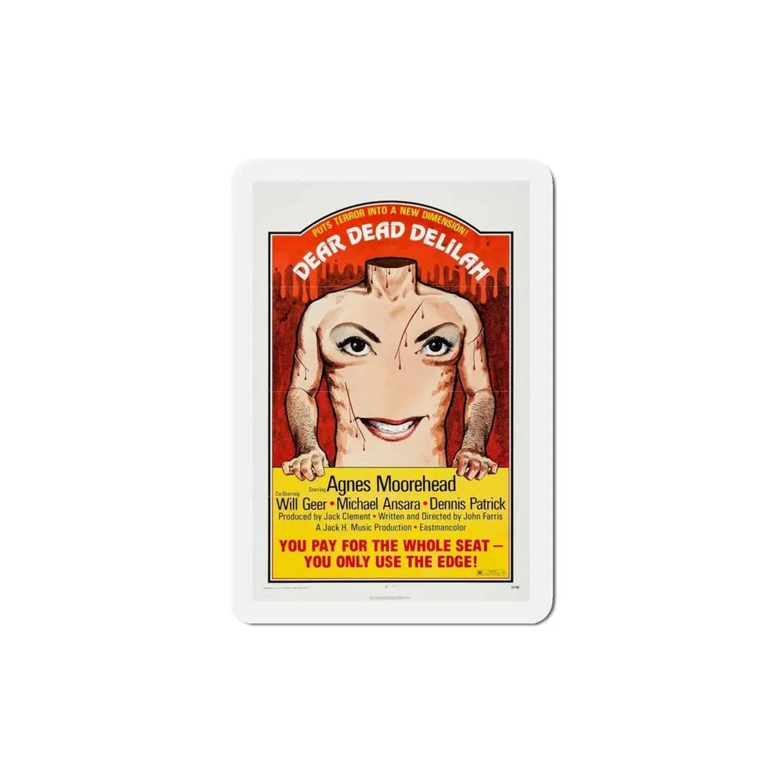 Dear Dead Delilah 1972 Movie Poster Refrigerator Magnet - The Sticker Space