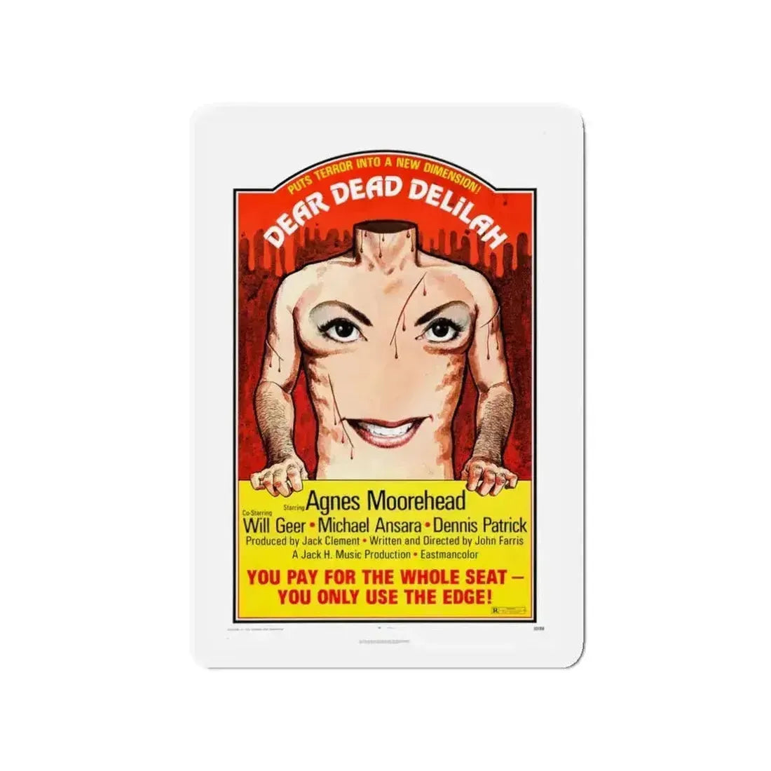 DEAR DEAD DELILAH 1972 Movie Poster - Refrigerator Magnet - The Sticker Space