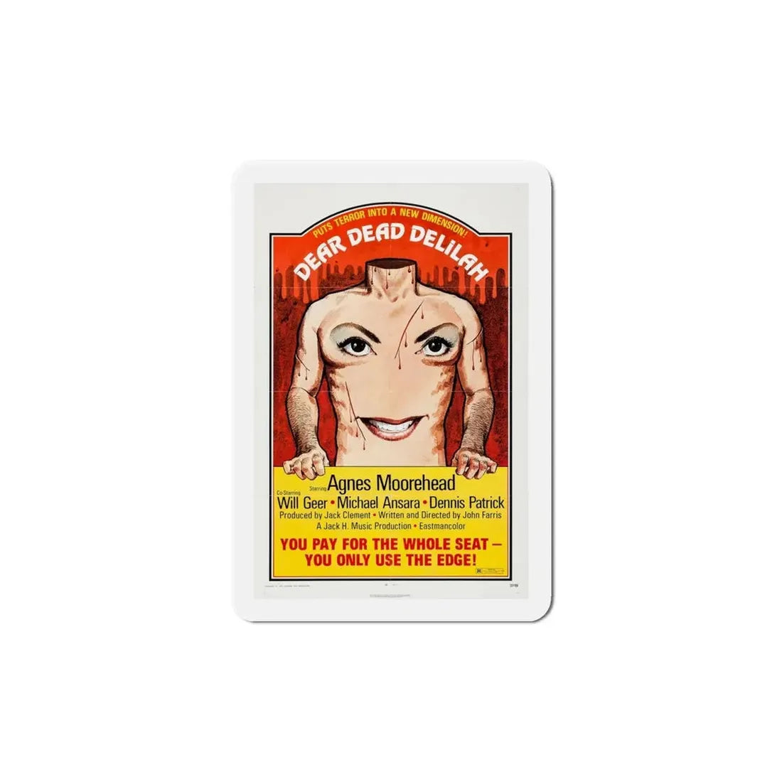 Dear Dead Delilah 1972 Movie Poster Refrigerator Magnet - The Sticker Space