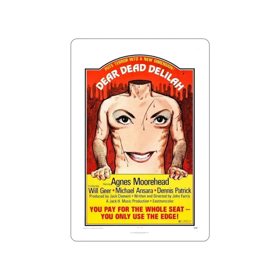 DEAR DEAD DELILAH 1972 Movie Poster STICKER Vinyl Die-Cut Decal 5 Inch - The Sticker Space