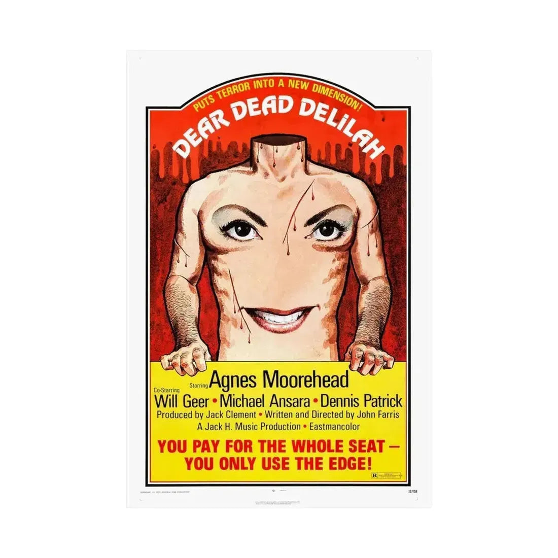 DEAR DEAD DELILAH 1972 - Paper Movie Poster - The Sticker Space