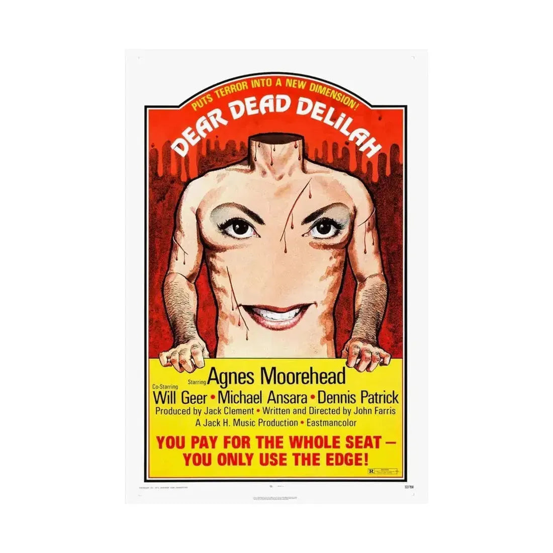 DEAR DEAD DELILAH 1972 - Paper Movie Poster - The Sticker Space