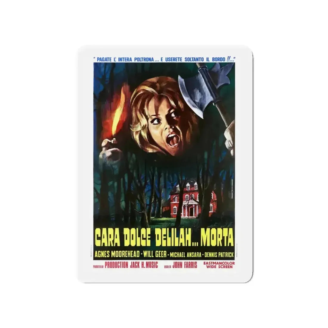 DEAR DEAD DELILAH (ITALIAN) 1972 Movie Poster - Refrigerator Magnet - The Sticker Space