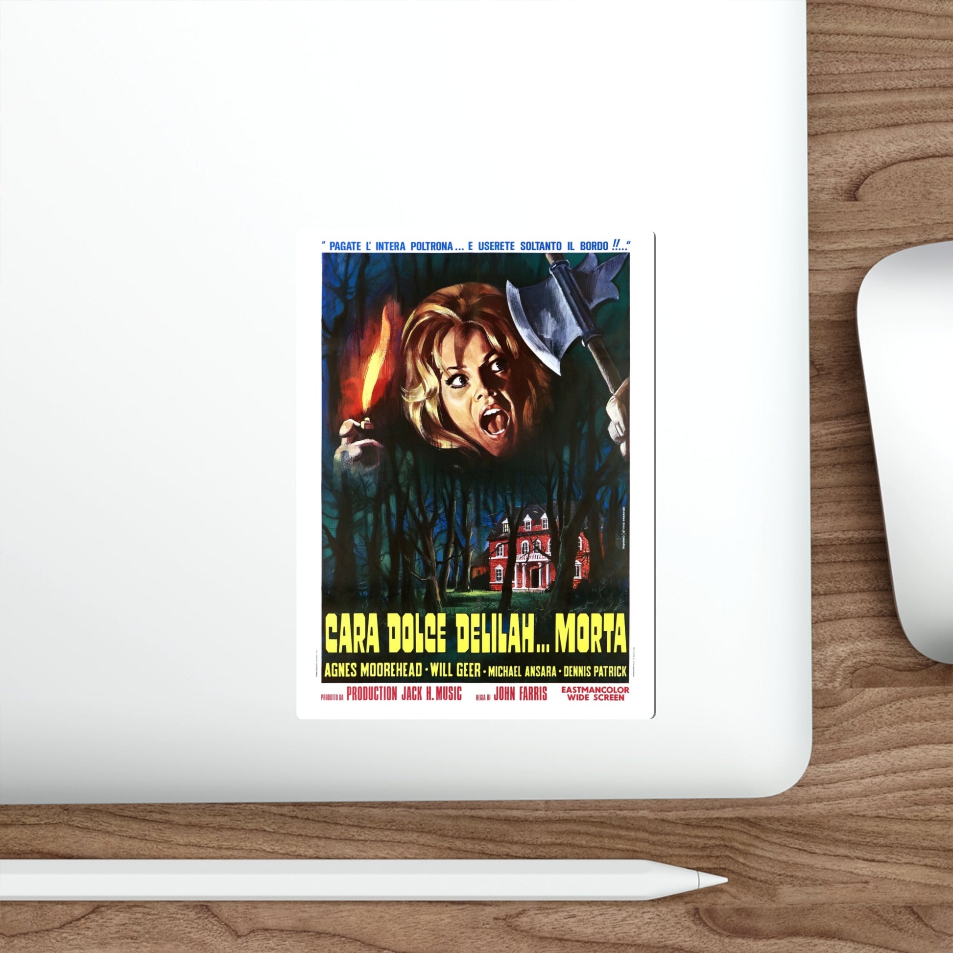 DEAR DEAD DELILAH (ITALIAN) 1972 Movie Poster STICKER Vinyl Die-Cut Decal-The Sticker Space