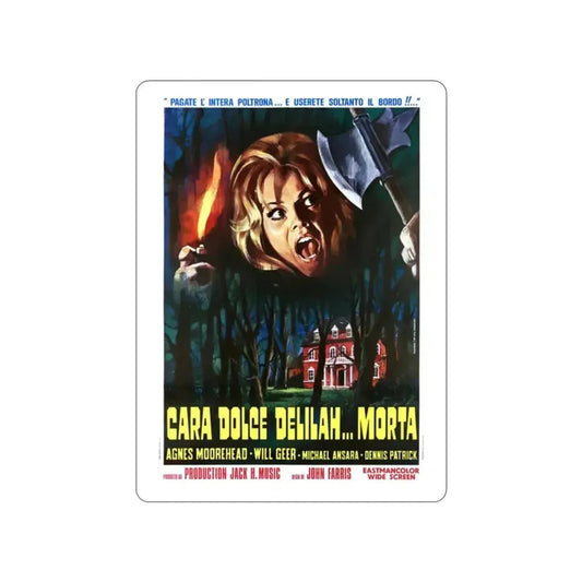 DEAR DEAD DELILAH (ITALIAN) 1972 Movie Poster STICKER Vinyl Die-Cut Decal 2 Inch - The Sticker Space