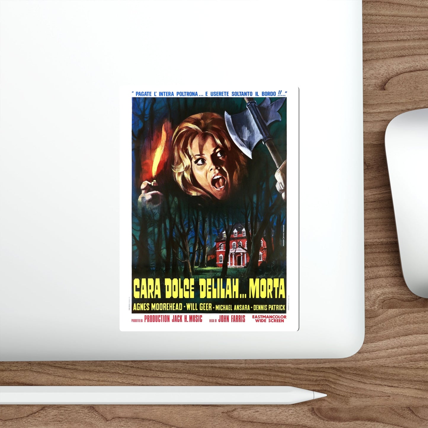 DEAR DEAD DELILAH (ITALIAN) 1972 Movie Poster STICKER Vinyl Die-Cut Decal-The Sticker Space