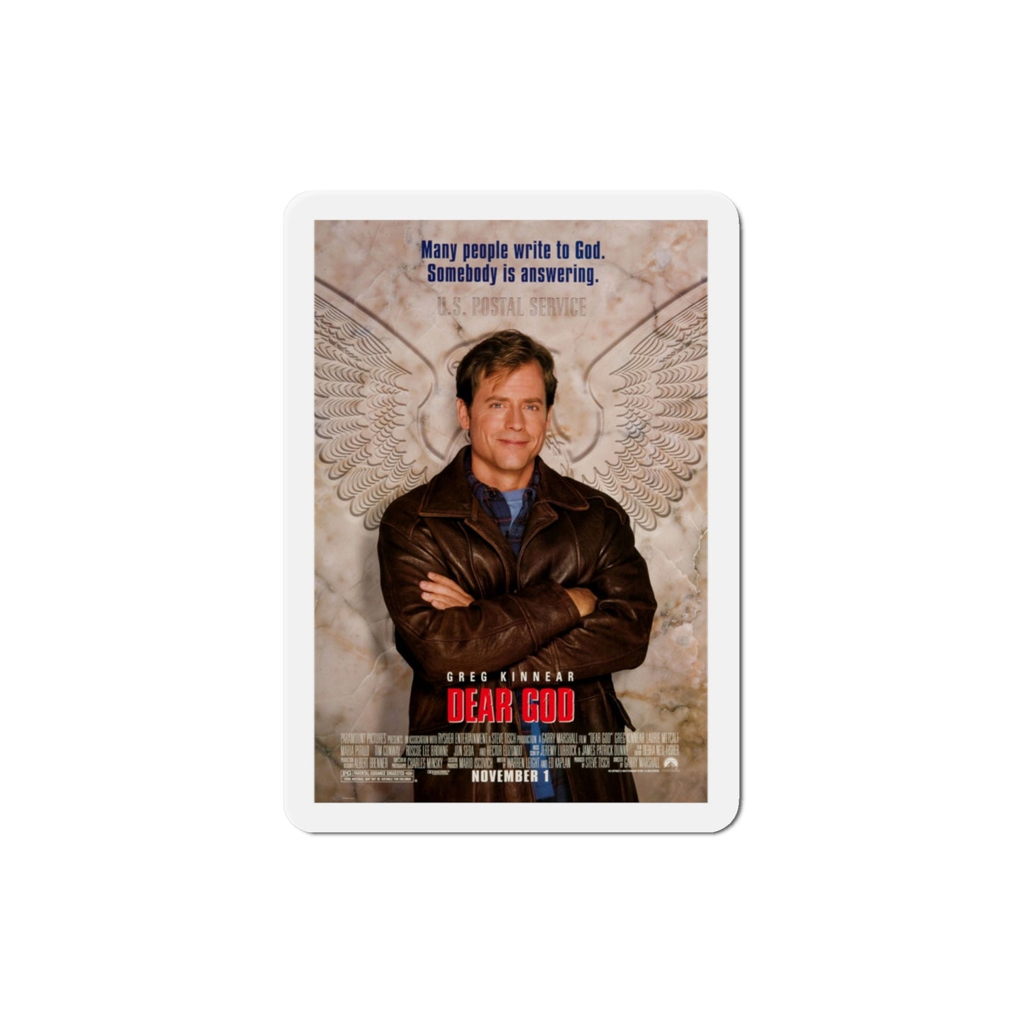 Dear God 1996 Movie Poster Die-Cut Magnet-3" x 3"-The Sticker Space