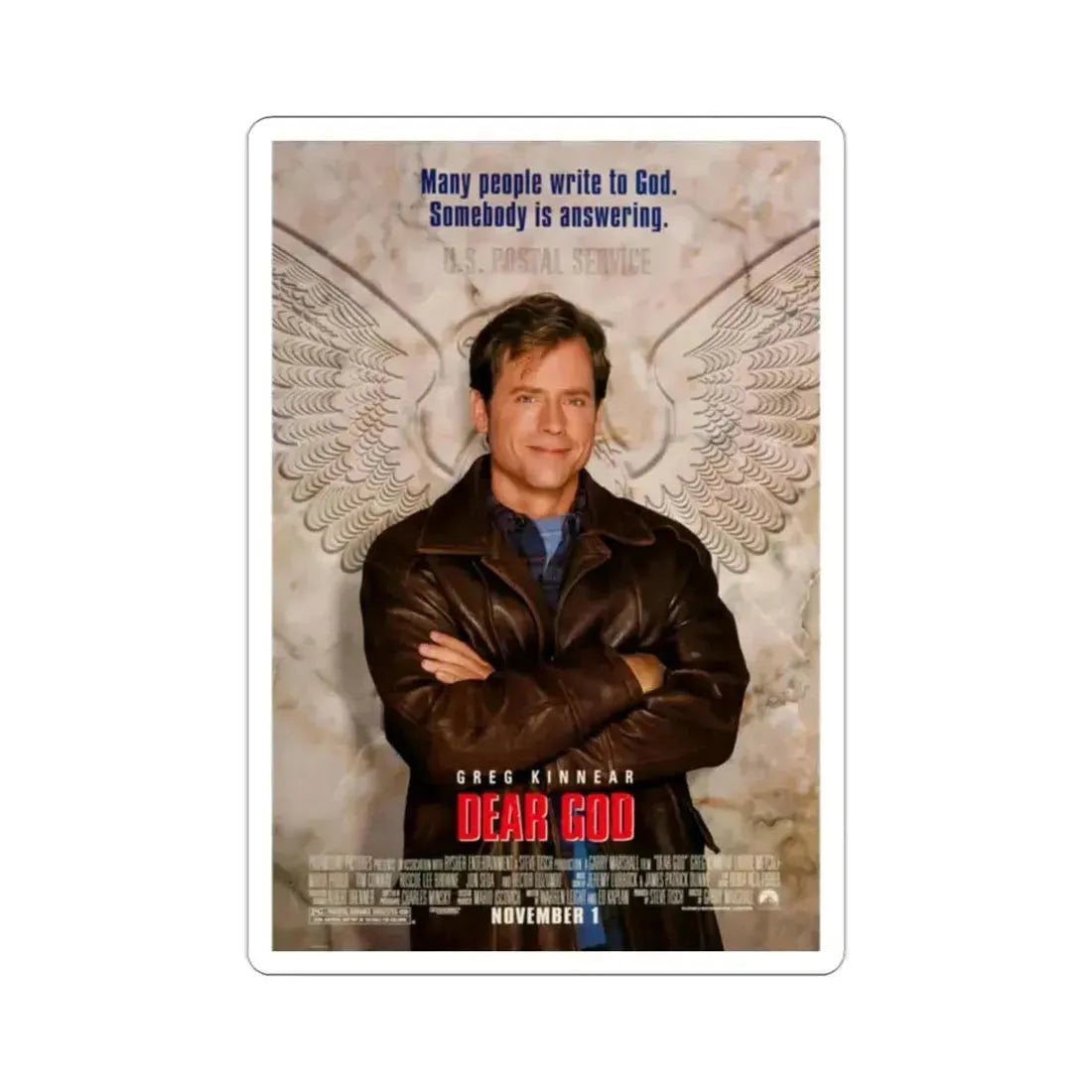 Dear God 1996 Movie Poster STICKER Vinyl Die-Cut Decal 2 Inch - The Sticker Space