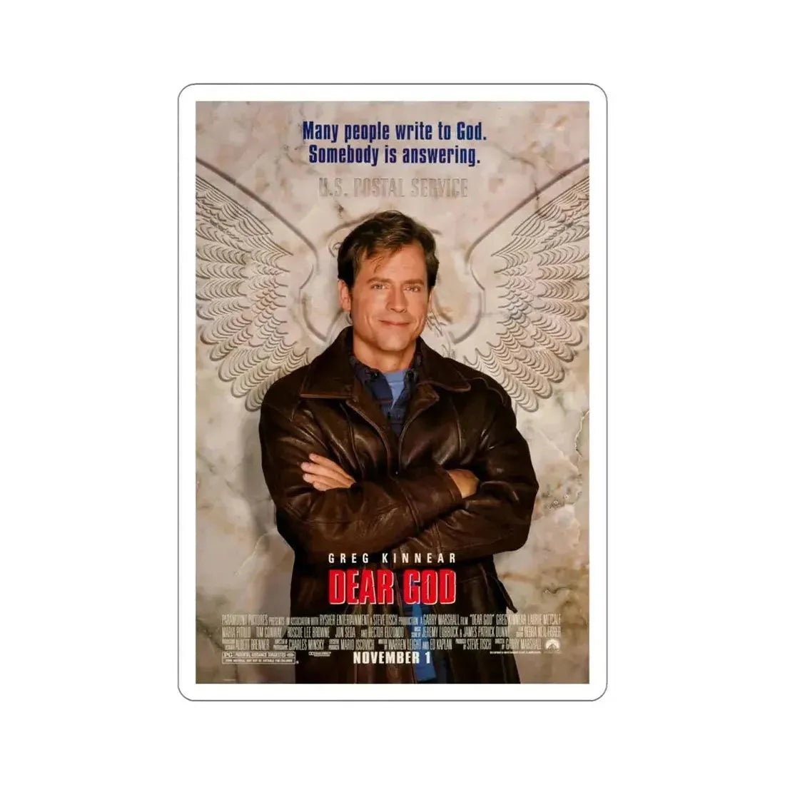 Dear God 1996 Movie Poster STICKER Vinyl Die-Cut Decal 5 Inch - The Sticker Space