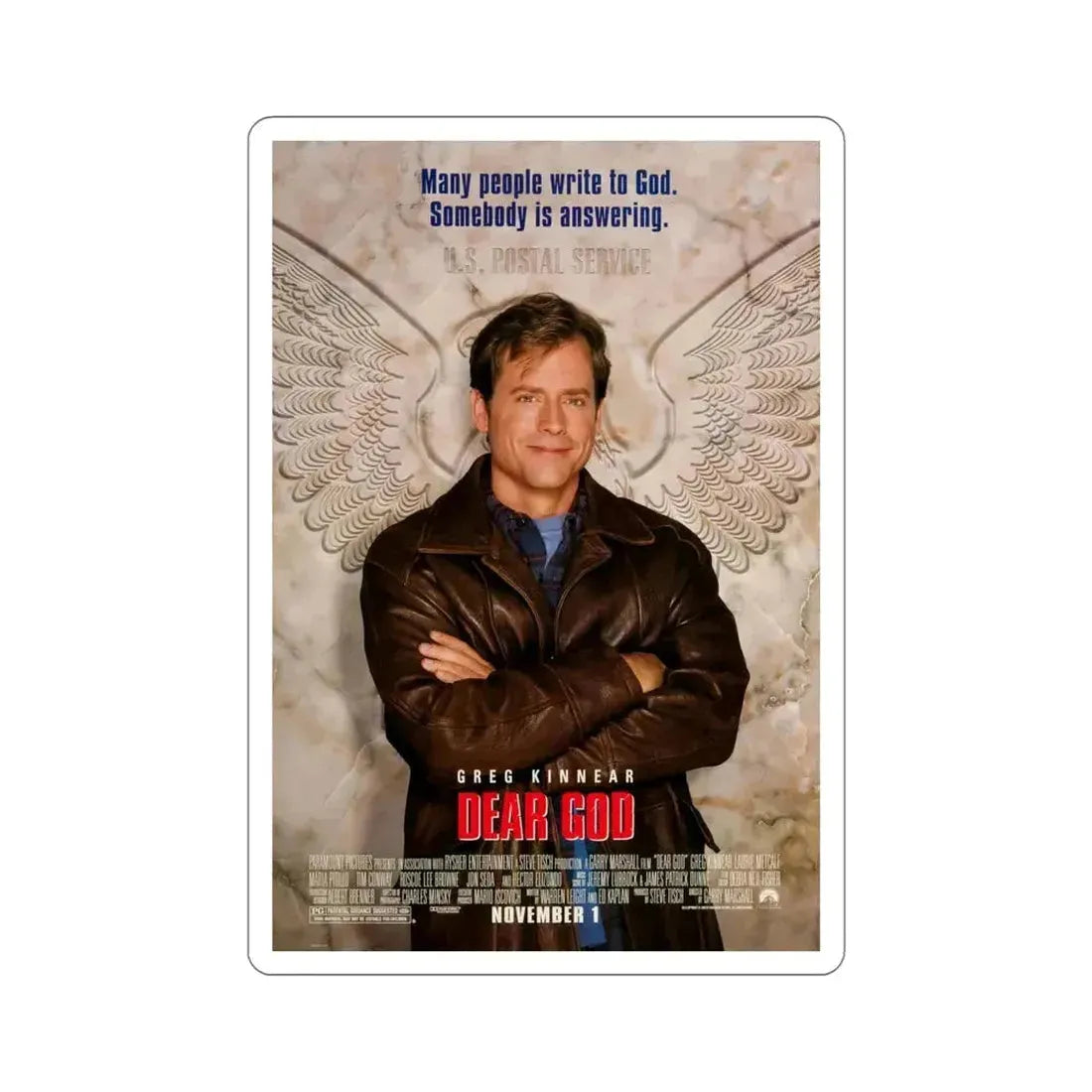 Dear God 1996 Movie Poster STICKER Vinyl Die-Cut Decal 6 Inch - The Sticker Space