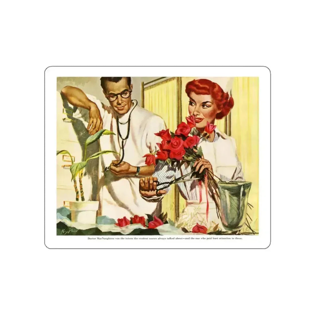 Dear Little Fool, 1949 (Magazine Illustration) STICKER Vinyl Die-Cut Decal White Die-Cut 4 Inch - The Sticker Space