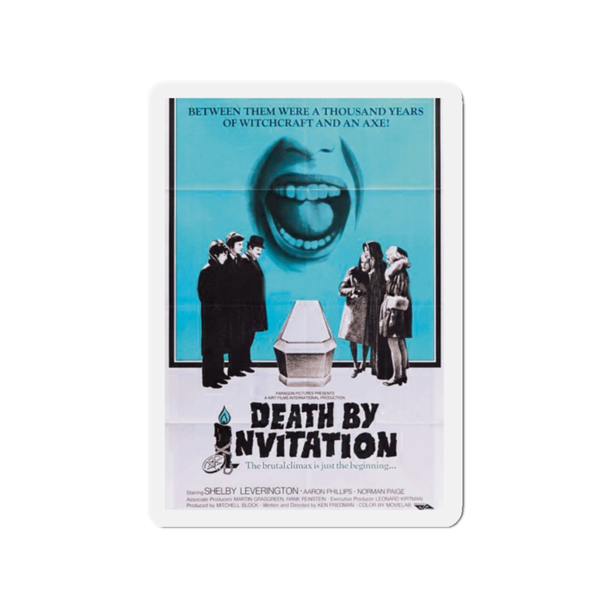 DEATH BY INVITATION 1971 Movie Poster - Die-Cut Magnet-2" x 2"-The Sticker Space