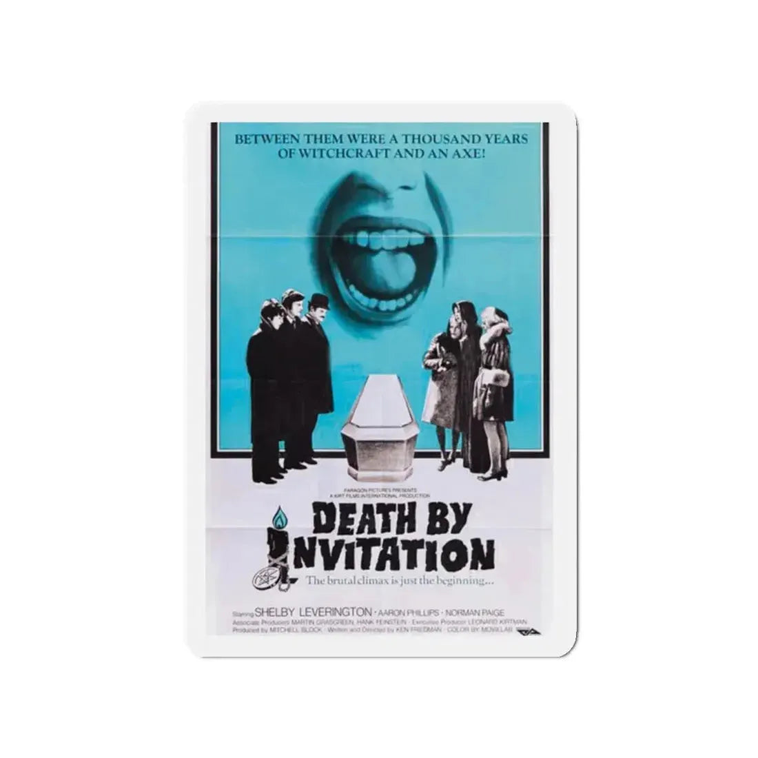 DEATH BY INVITATION 1971 Movie Poster - Refrigerator Magnet 2 Inch - The Sticker Space