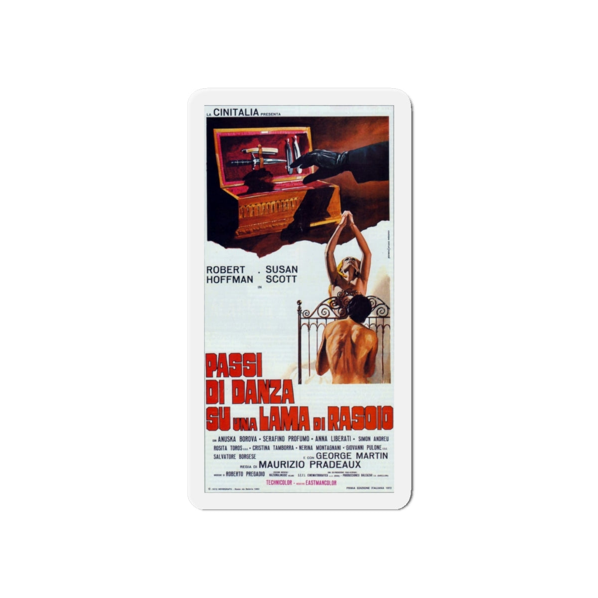 DEATH CARRIES A CANE 1973 Movie Poster - Die-Cut Magnet-6 × 6"-The Sticker Space